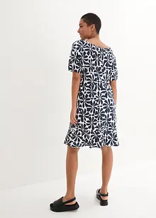 Robe en jersey de coton à encolure carrée, longueur genou, bonprix