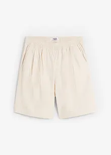 Weite Shorts mit Bundfalten mit Leinen mit High-Waist-Bequembund, bonprix