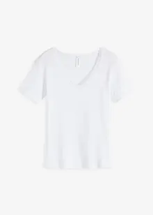 Rippshirt mit Spitze, bonprix