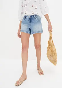 Short en jean, taille moyenne, extensible, bonprix