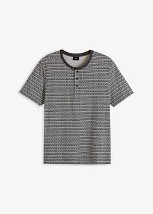 Henleyshirt, Kurzarm aus Bio Baumwolle mit Minimaldruck, bpc bonprix collection