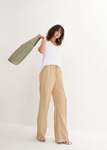 Pantalon en lin à plis religieuse, bonprix