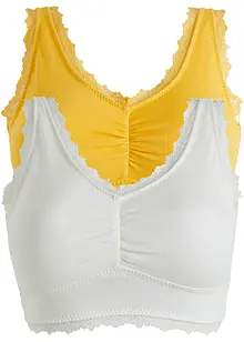 Geripptes Bustier mit ​Bio-Baumwolle (2er Pack), bpc bonprix collection