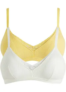 Gepolstertes Bralette ohne Bügel mit Bio-Baumwolle (2er Pack), bonprix