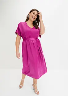 Satin-Kleid mit Bindegürtel, BODYFLIRT