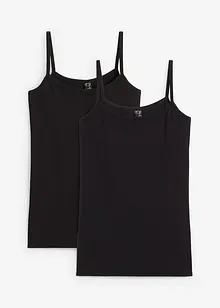 Lot de 2 tops à fines bretelles, bonprix