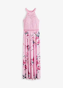 Sommer-Maxikleid mit Blumen-Print und Spitze, bonprix