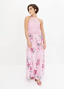 Sommer-Maxikleid mit Blumen-Print und Spitze, bonprix