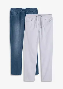 Classic Fit Schlupfjeans in sommerlichem Denim (2er Pack), bonprix