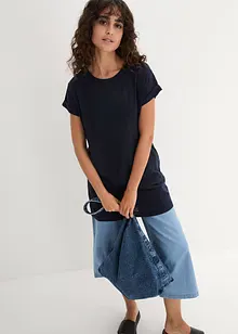 Boxy-Longshirt mit kurzen Ärmeln, bonprix