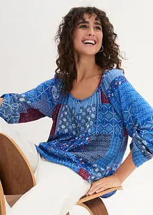 Blouse-tunique froissée à manches longues, bonprix