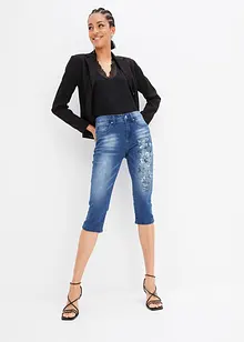 Capri Jeans Mid Waist, Schmetterlingsdruck, bonprix