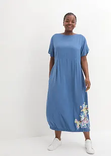 Robe longue en viscose, coupe en O, bonprix