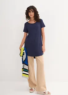 T-shirt long en viscose, manches courtes, bonprix