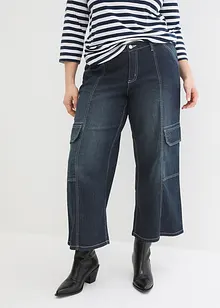 Cargo Jeans Mid Waist, cropped, John Baner JEANSWEAR