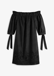 Robe brodée à épaules découvertes, bonprix