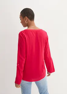 Blouse fluide à col en V et manches longues, bonprix