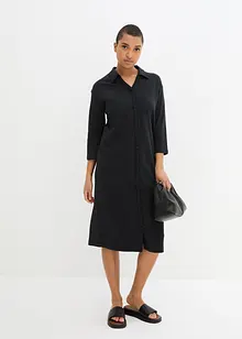 Shirt-Blusen-Kleid in Midi-Länge aus Baumwolle, bonprix