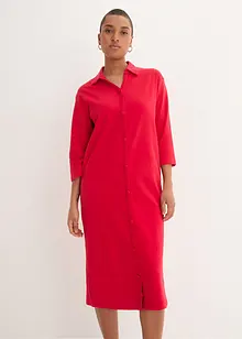 Shirt-Blusen-Kleid in Midi-Länge aus Baumwolle, bonprix