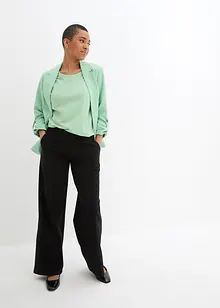 Pantalon ample en Punto di Roma avec taille confortable, bonprix