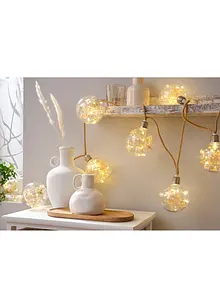 LED-Lichterkette mit 8 Kugeln mit Trockenblumen, bonprix