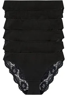 Lot de 6 slips à dentelle, bonprix