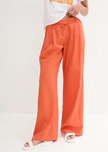 Pantalon palazzo avec lin, coupe très ample, bonprix