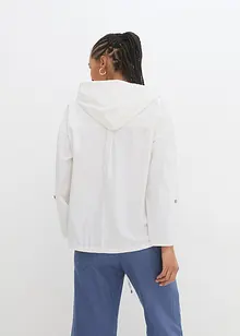 Blouse ample avec capuche en lin mélangé, bonprix