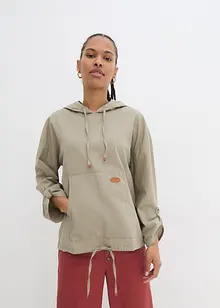 Schlupfbluse mit Kapuze aus Leinenmix, bonprix