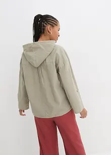 Schlupfbluse mit Kapuze aus Leinenmix, bonprix
