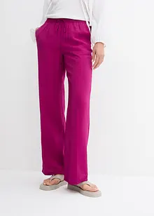 Pantalon ample à taille élastiquée en viscose mélangée, bonprix