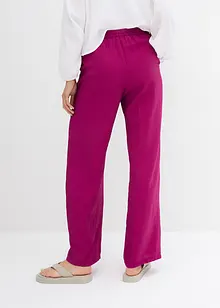 Pantalon ample à taille élastiquée en viscose mélangée, bonprix