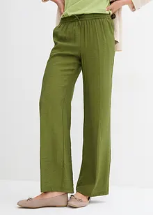 Pantalon ample à taille élastiquée en viscose mélangée, bonprix