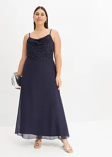 Robe longue avec perles appliquées, bonprix