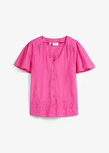 Bluse mit Flügelärmeln und  Lockstickerei, bpc bonprix collection