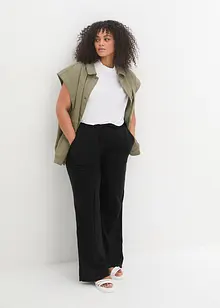 Pantalon palazzo en lin mélangé léger, bonprix