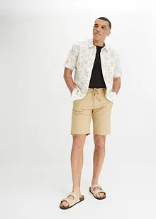 Chino-Bermuda mit Leinenanteil und Bindeband, Regular Fit, bpc bonprix collection