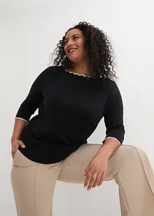 Pull en fine maille coton et soie, bonprix