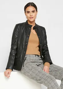 Veste en cuir nappa d’agneau, bonprix