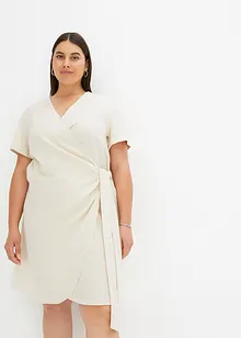 Robe portefeuille en lin mélangé, bonprix