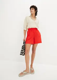 High-Waist-Shorts aus Strukturjersey mit Rundumbequembund, bonprix