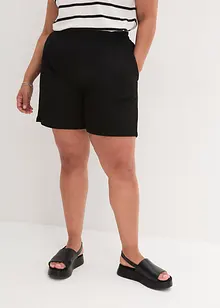 High-Waist-Shorts aus Strukturjersey mit Rundumbequembund, bonprix