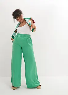 Leichte, fließende Palazzo-Hose mit High-Waist-Bequembund, lang, bonprix