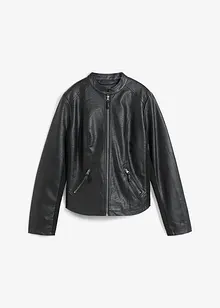 Leichte Lederimitat-Jacke mit seitlichen Stretcheinsätzen, tailliert, bonprix