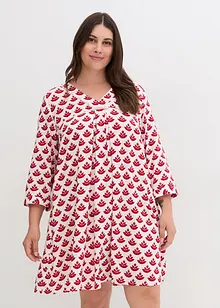 Robe-tunique avec col V et empiècement en dentelle, bonprix