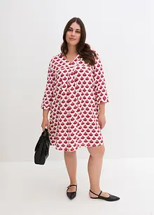 Robe-tunique avec col V et empiècement en dentelle, bonprix