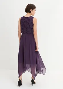 Premium Chiffonkleid mit Spitze, bonprix