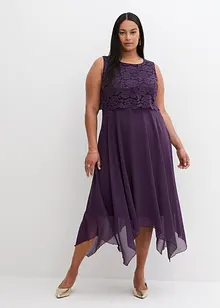 Robe en crêpe premium avec dentelle, bonprix