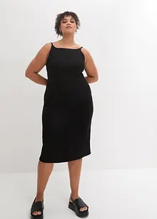 Robe côtelée à encolure haute, bonprix