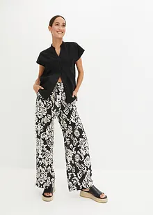 Kurzarmbluse aus luftigem Leinen-Mix, bonprix